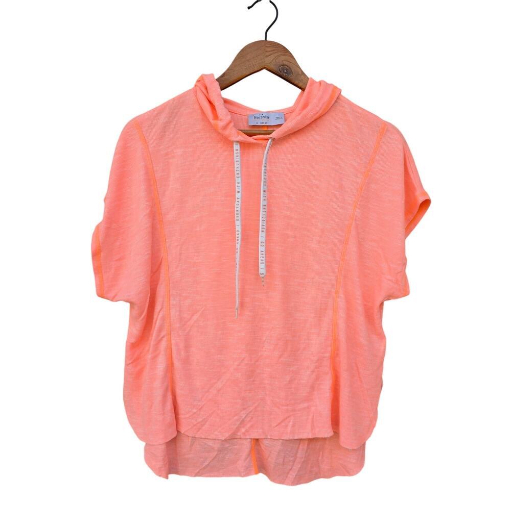 Bershka Dolman Sleeve Hoodie Orange Size M